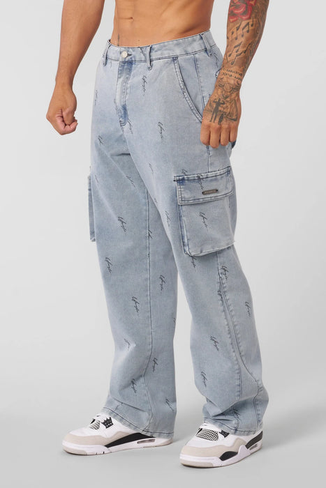 6028 - Streetwear Baggy Jeans Light Blue Wash