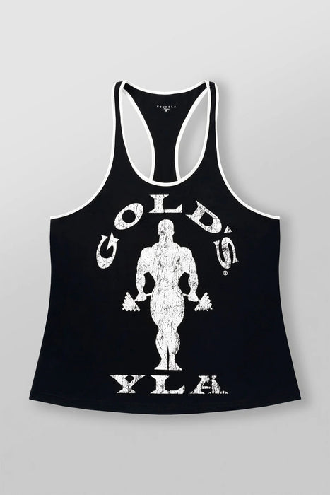 3014 - Golds Gym Classic stringer BLACK WHITE