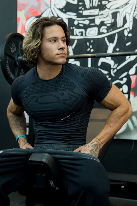4117 - SUPERMAN COMPRESSION TEES CHARCOAL