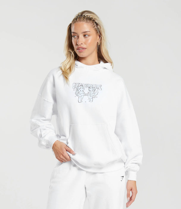 CHERUB GRAPHIC HOODIE - WHITE