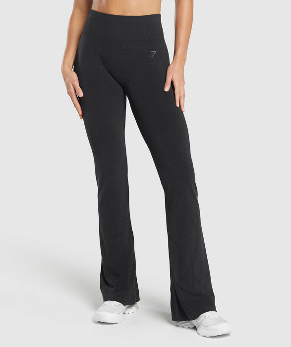 Luxe Seamless Flare Leggings - Coal Marl