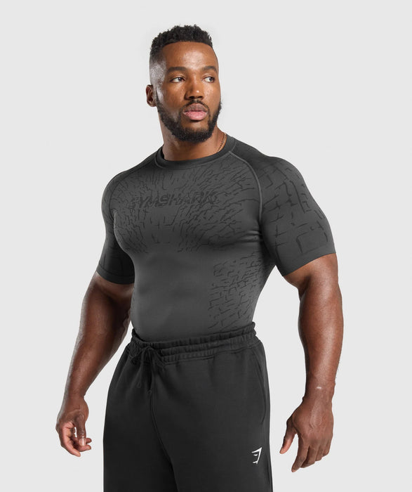 TECTONIC SEAMLESS T-SHIRT - ASPHALT GREY/BLACK