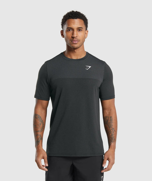 Vital Seamless T-Shirt - Black/Medium Grey Marl
