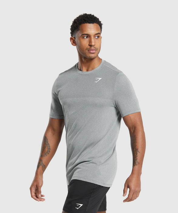 Vital Seamless T-Shirt - LIGHT GREY/BLACK MARL