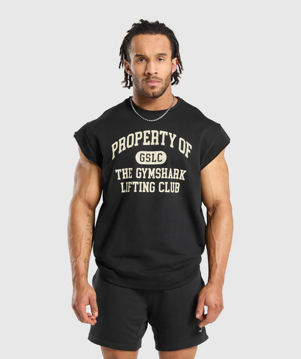 Graphic Cut Off T-SHIRT - Black