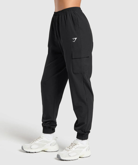 Woven Cargo Pant - Black