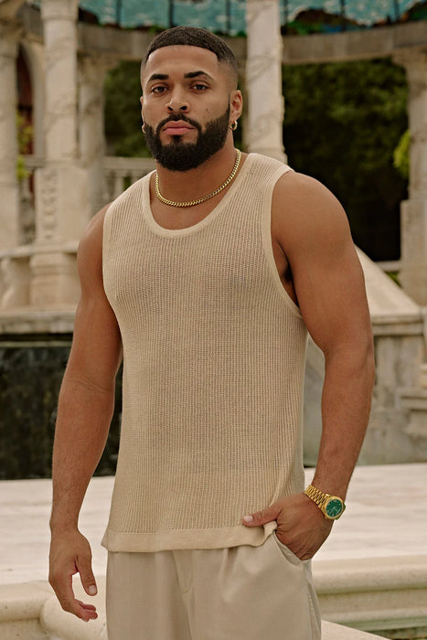 3048 - CROCHET TANKS - TAN