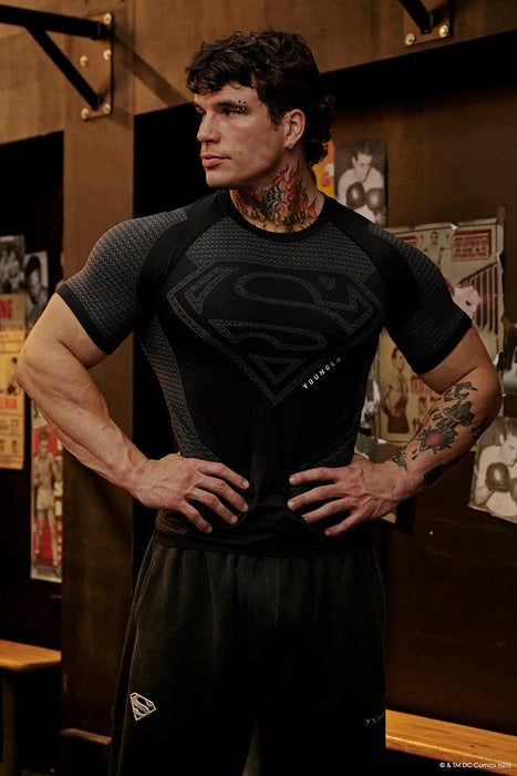 4117 - SUPERMAN COMPRESSION TEES BLACK