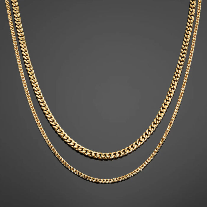 CUBAN LINK + FRANCO LINK STACK - GOLD RG131 + RG120