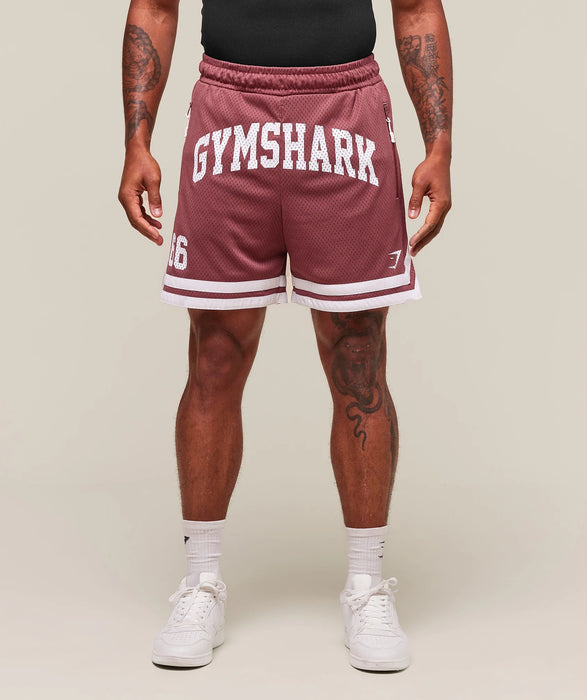 Varsity Mesh Shorts Washed Berry Pink