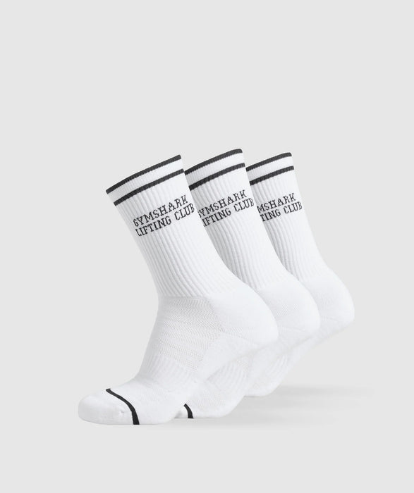 Lifting Club Graphic Crew 3pk White/Black
