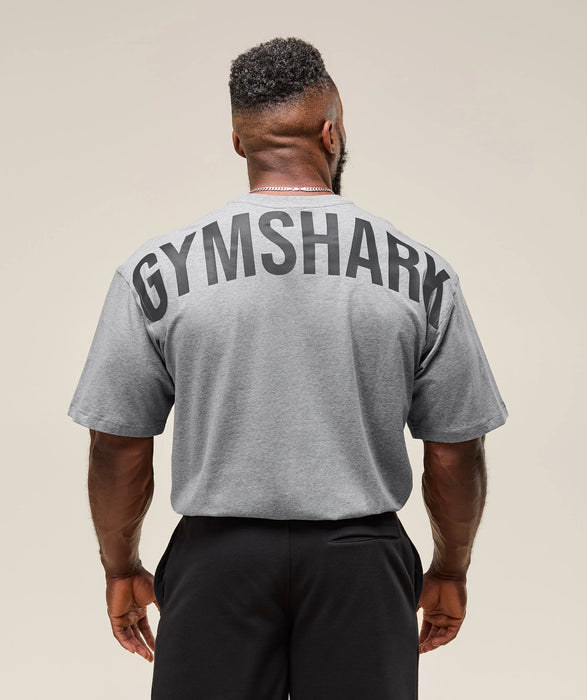 POWER T-SHIRT - OVERSIZED FIT - CHARCOAL CORE MARL GREY/BLACK