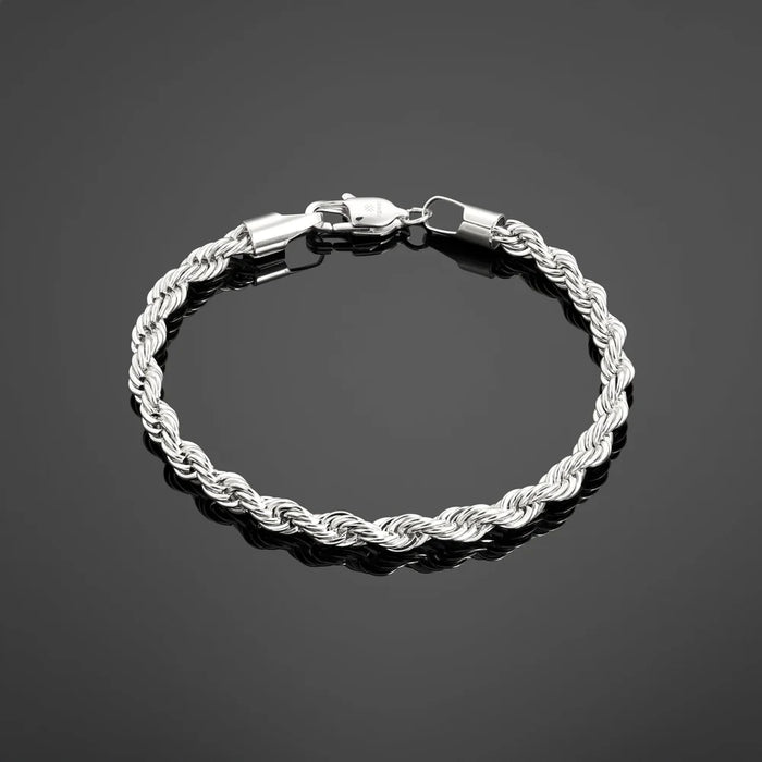 THE ROPE BRACELET 5MM - SILVER RG323 - 8"