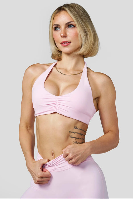 W3173 Buttersoft Scrunch Halter Bra - Light Pink