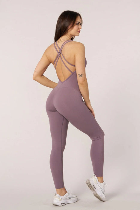 W261 THE BACK STORY ROMPER - PLUM PURPLE