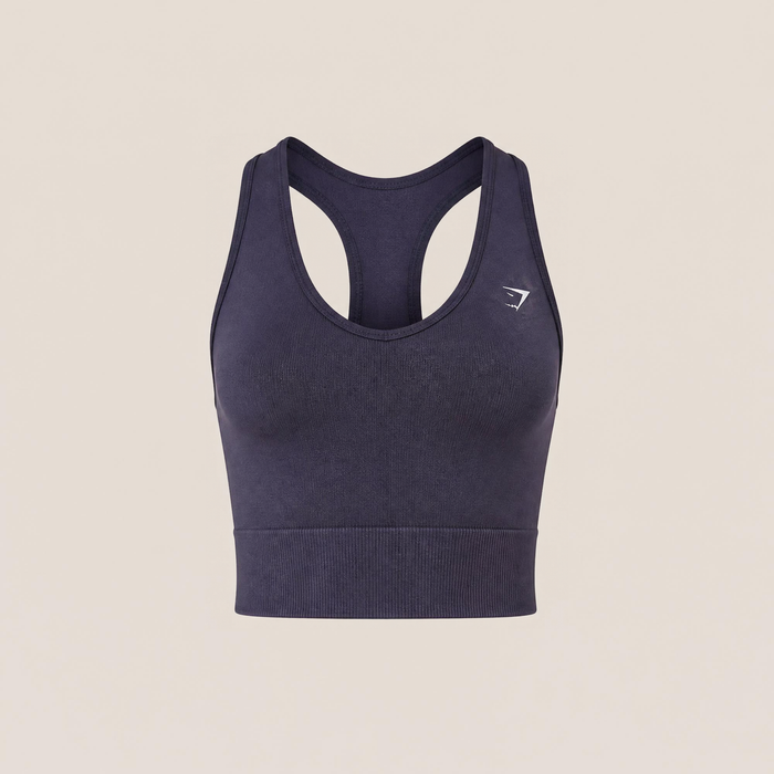 Gymshark Washed Crop Tank - Midnight Purple/Wash