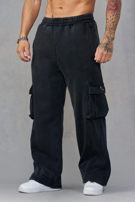2131 - BATMAN ARMORED SWEATS - BLACK WASH