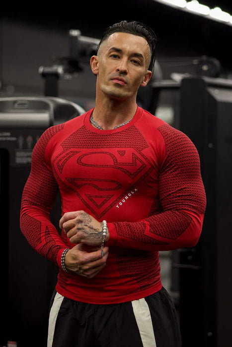 8066 - Superman Compression Longsleeves Red