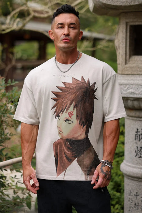 4318 - Naruto Distressed Tees - Gaara