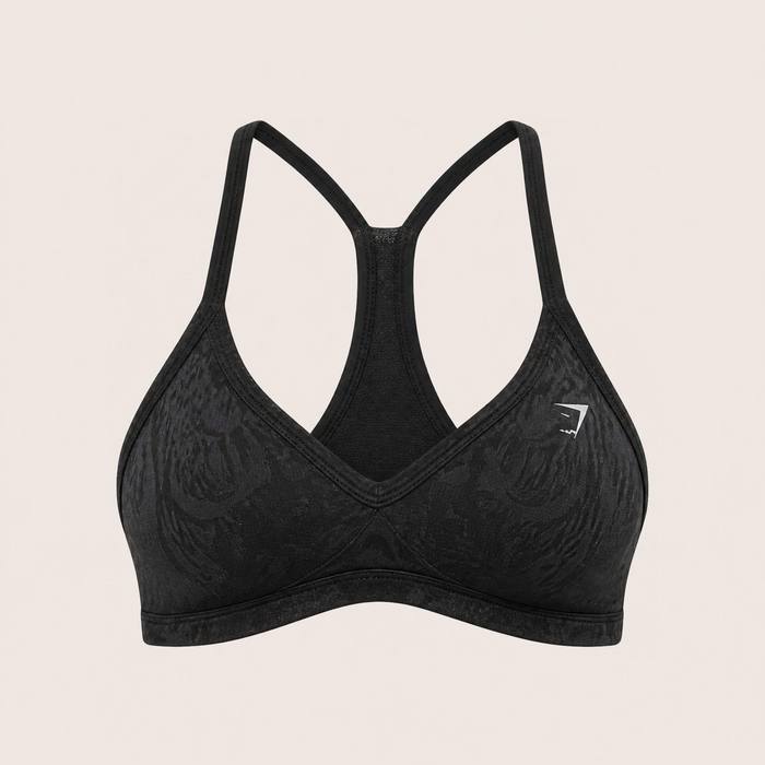 Gymshark Adapt Animal Sports Bra - Black/Asphalt Grey