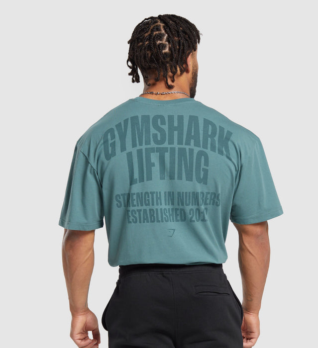 LIFTING T-SHIRT Denim Teal