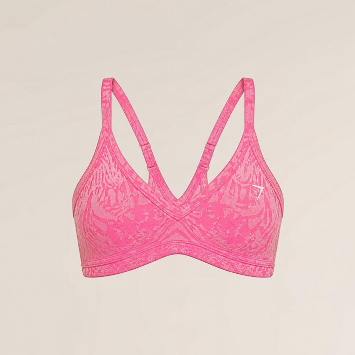 Gymshark Adapt Animal Sports Bra - Electric Pink/Sorbet Yellow