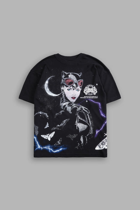 Catwoman "Side-By-Side" Tee - BLACK