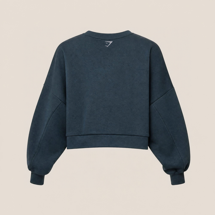 Gymshark Worn Crest Graphic Sweatshirt - Stealth Blue