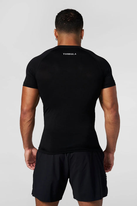 4016 NATURAL COTTON COMPRESSION TEES BLACK