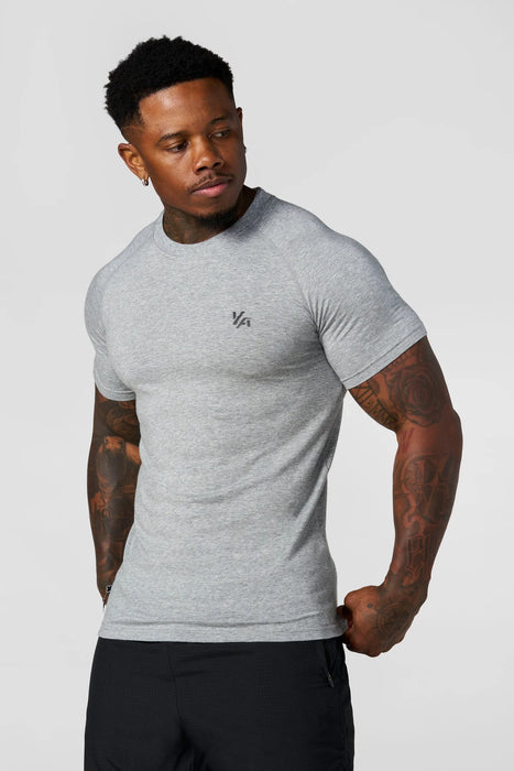 4016 NATURAL COTTON COMPRESSION TEES HEATHER GREY