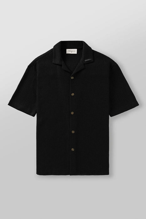 4036 - CROCHET SHIRTS - BLACK