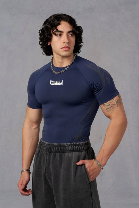 4067 - GOTHIC COMPRESSION TEES - NAVY