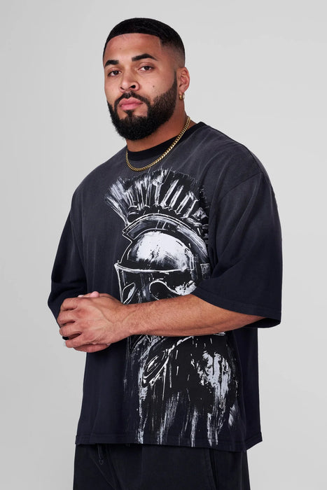 4119 - SPARTAN TEES - BLACK WASH