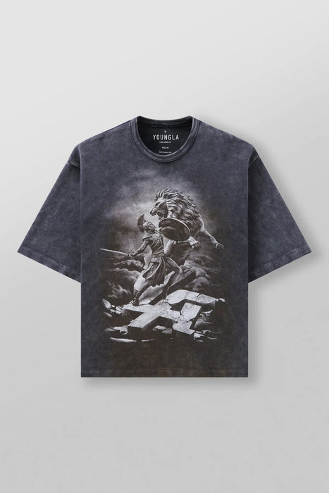 4122 - GLADIATOR TEES - GREY BLUE WASH