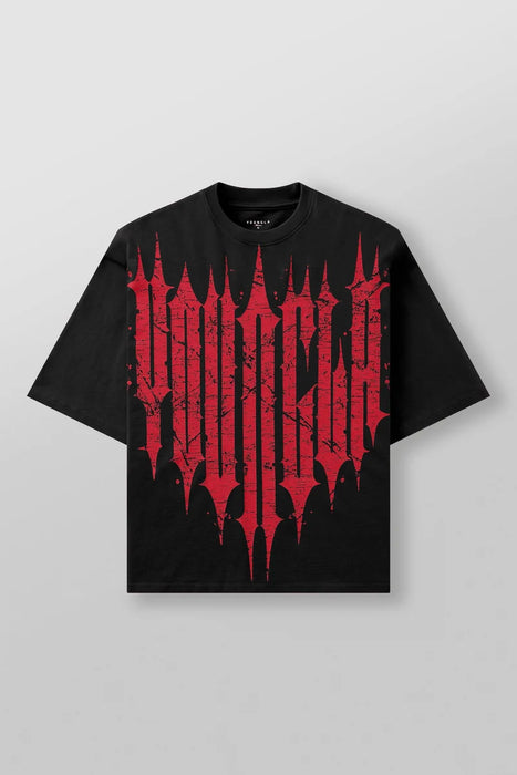 4156 - Revenge Tees - Black Red Wash