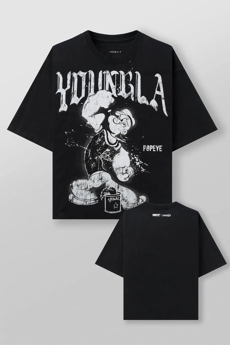 4195 - POPEYE TEES BLACK