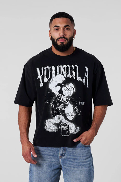 4195 - POPEYE TEES BLACK