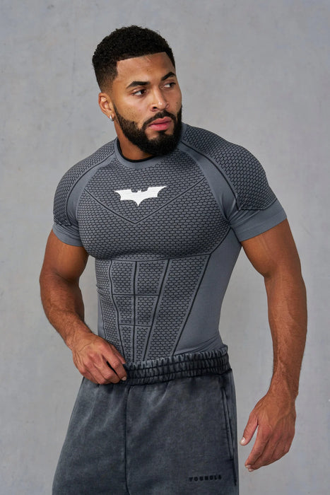 4259 - BATMAN COMPRESSION TEES - DARK GREY