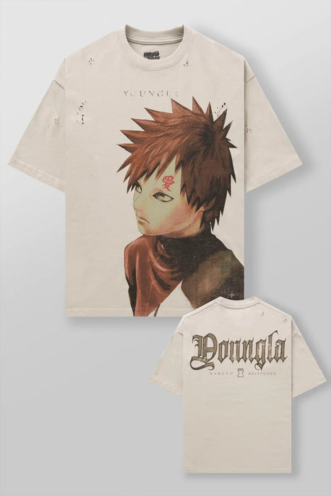 4318 - Naruto Distressed Tees - Gaara
