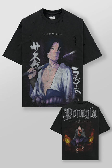 4318 - Naruto Distressed Tees - Sasuke