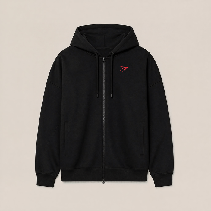 Power Zip Up Hoodie - Black/Conditioning Red