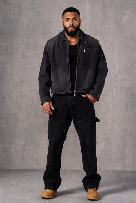 5042 - SWAGGY JEAN JACKETS BLACK WASH