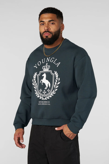 5075 - Old Money Crewnecks Drak Green