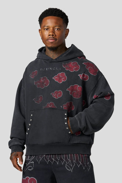5083 - Naruto Stud Artwork Hoodies - Akatsuki
