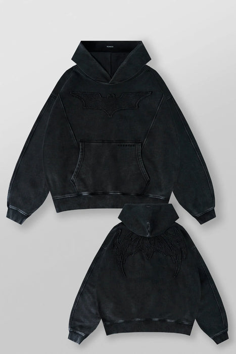 5173 - BATMAN STEALTH HOODIES - BLACK WASH
