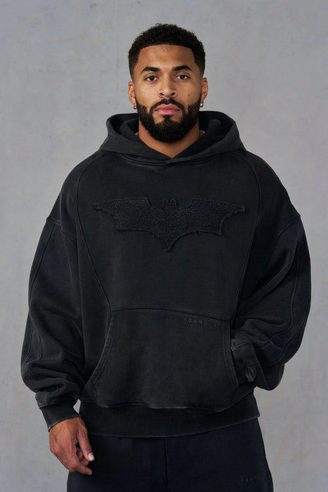 5173 - BATMAN STEALTH HOODIES - BLACK WASH