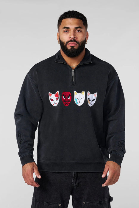 5197 - Demon Slayer: Kimetsu no Yaiba - Quarter Zip - Warding Masks