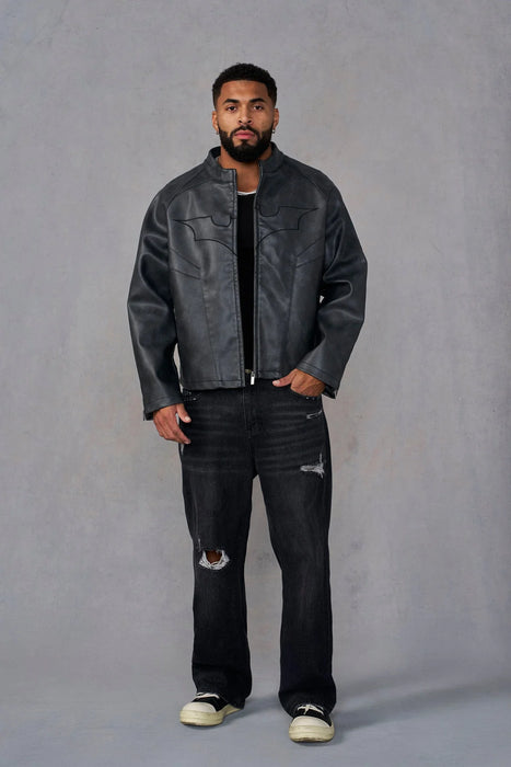 5214 - BATMAN LEATHER JACKETS - BLACK