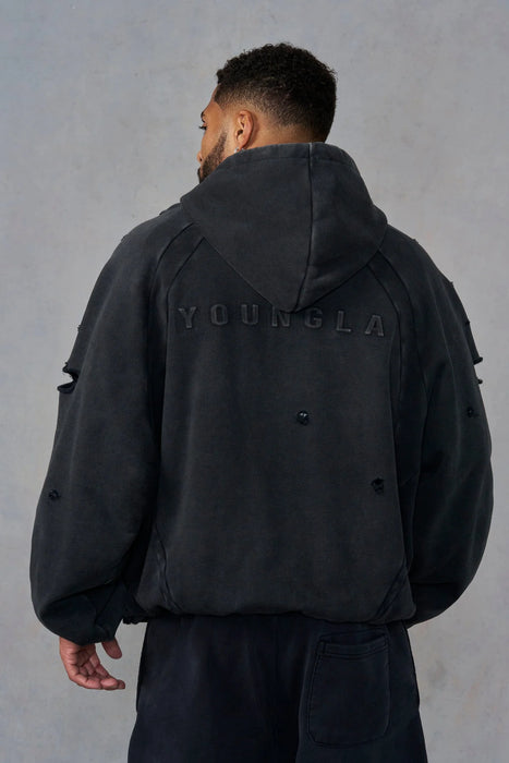 5218 - BATMAN STREET HOODIES - BLACK WASH