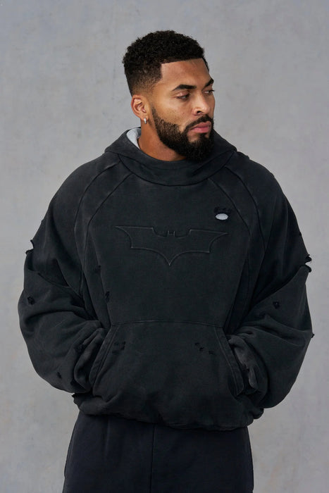 5218 - BATMAN STREET HOODIES - BLACK WASH
